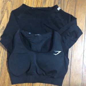 Gym shark shirt and bra